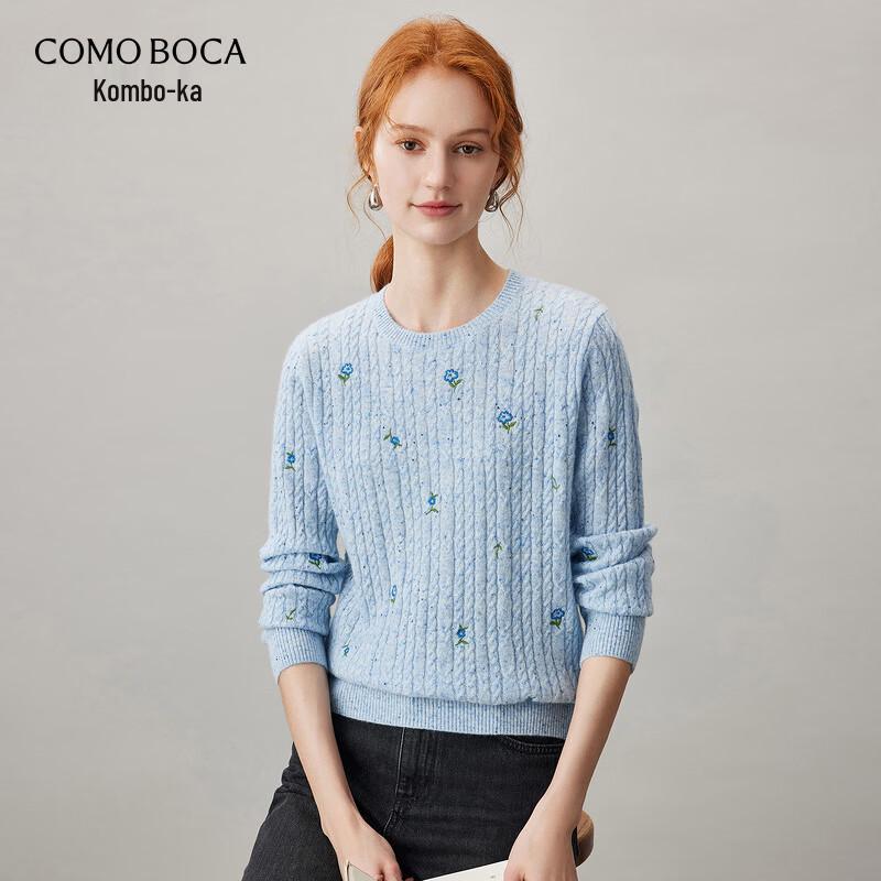 Kemengboka Women's 100% Cashmere Crew Neck Sweater