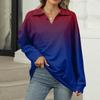 Women's Summer Fashion Casual  Printed V-Neck Long Sleeve Shirt Top