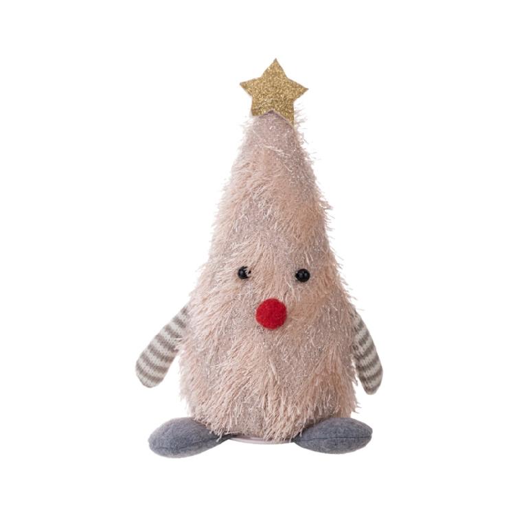 No Cord Needed Plush Christmas Tree Decors with Gentle Light Kids Room Holiday Decoration for Night Ambiances