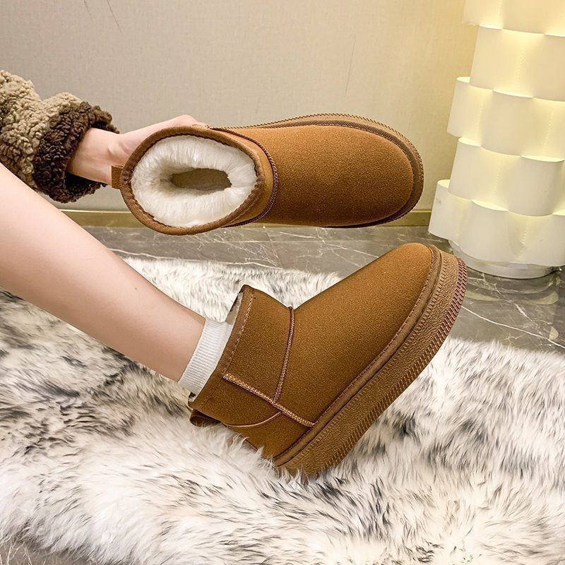 Fashion Versatile and Comfortable Thick-soled Snow Boots for Women 2025 Autumn and Winter New Warm Velvet Foot Non-slip Boots for Women