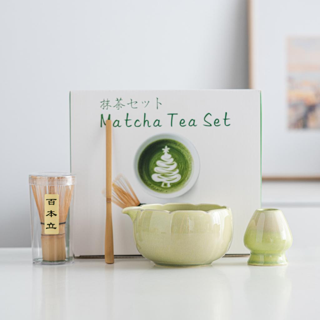 4/8PCS Japanese Matcha Tea Set with Bamboo Whisk Holder Matcha Brush Teaspoon for Tea Lovers Tea-Making Tools Ceremony Gift