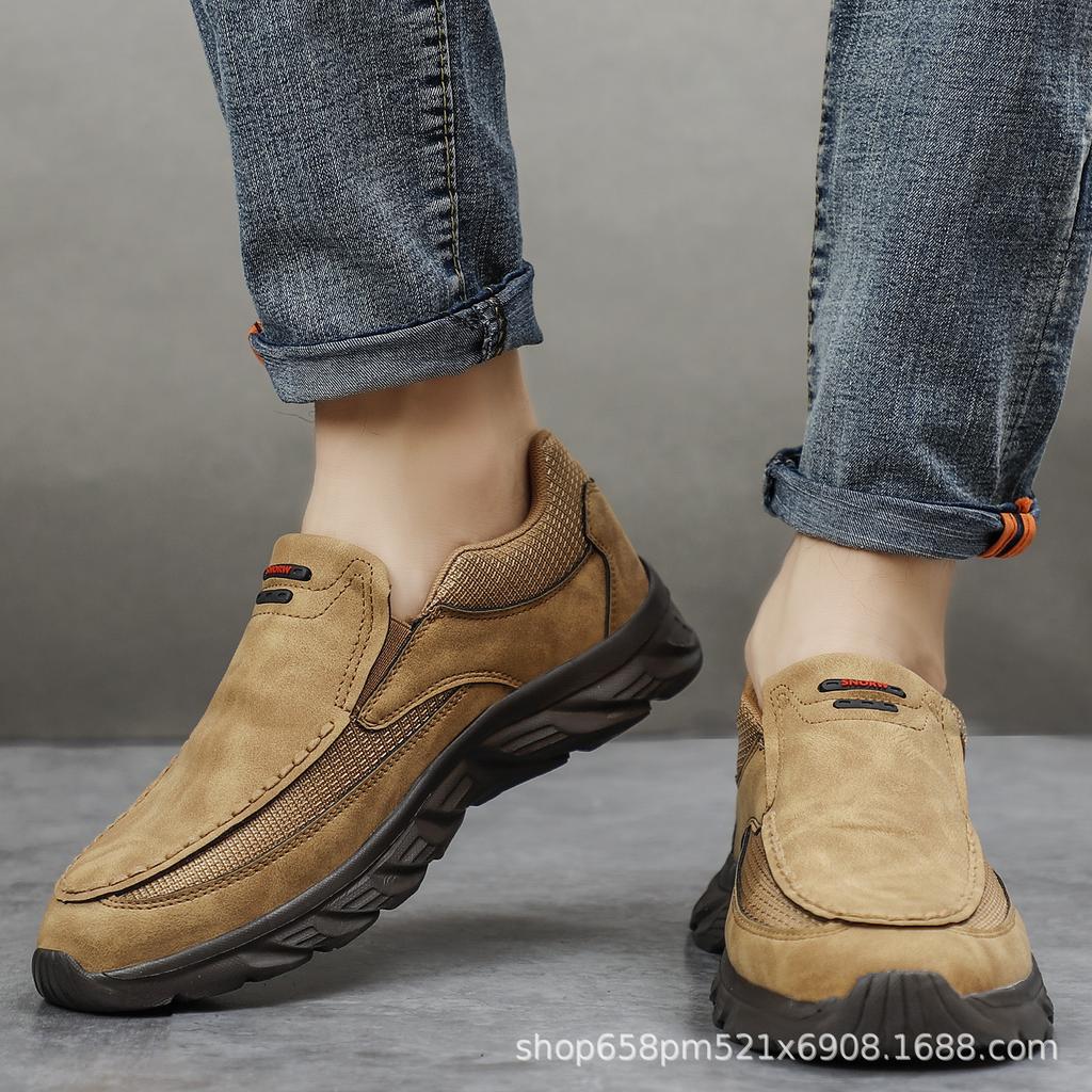 Men PU Leather Casual Shoes Breathable Loafers Men Sneakers Male Comfortable Leather Flat Footwear Sneakers Men Shoes
