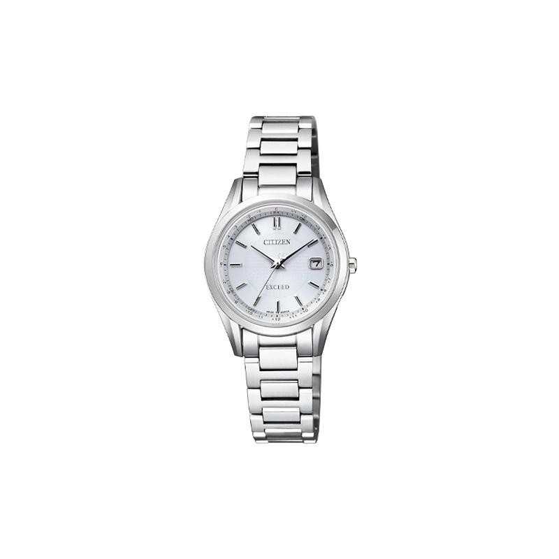 

CITIZEN 50 meters waterproof radio-controlled Quartz super titanium strap men and women same style white dial ES9370-54A синій