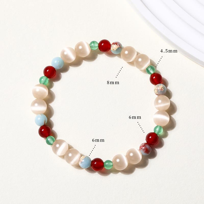 Aquamarine & White Crystal Beaded Bracelet: Fairy Summer Style for Girls, Sweet & Simple Fashion Hand Jewelry with a High-End Feel