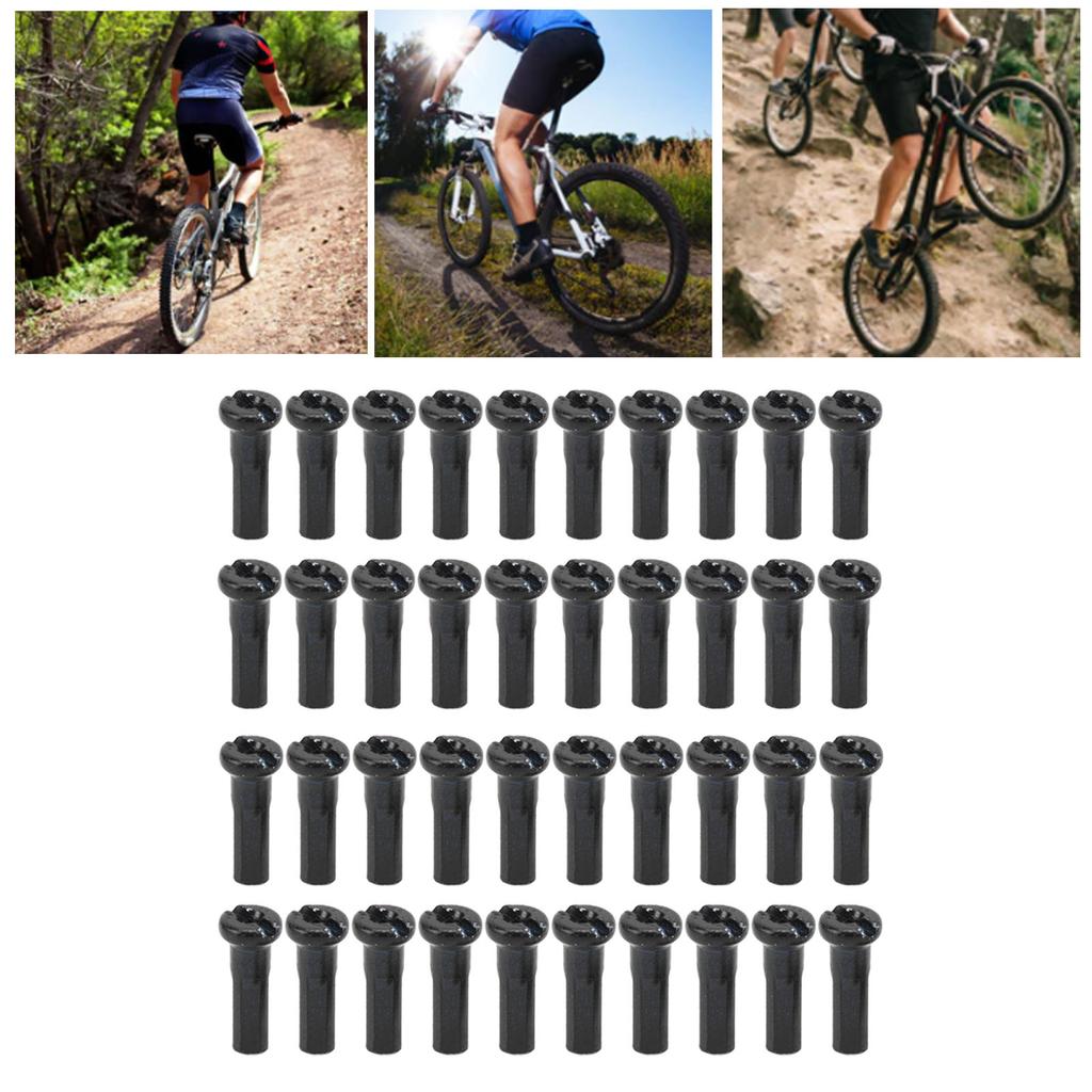 80pcs   Spoke Hats Iron 14mm Mountain Road Cycling Spoke Nipples for 14G Spoke Wire