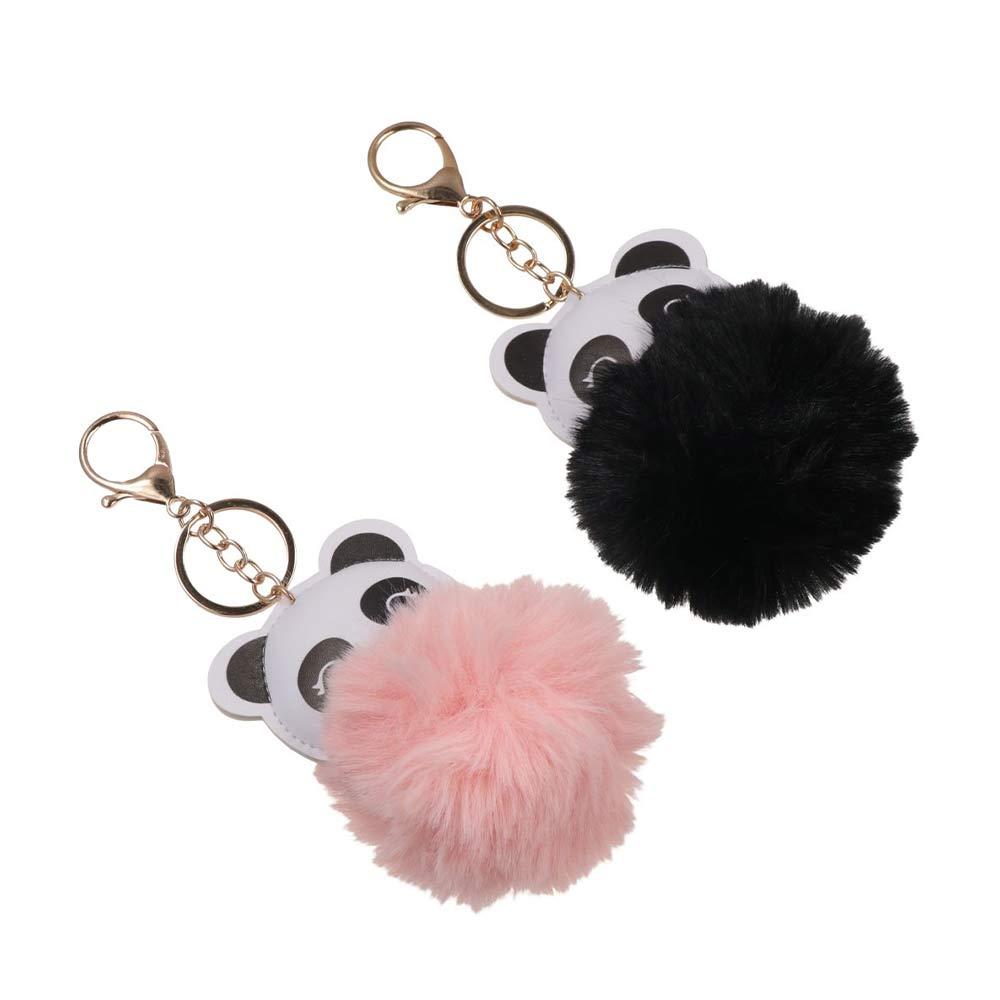 Pendant Prop Bag Pendant Hairball Key Chain PU Leather Keyring Panda Keychain Animal Panda Keyring