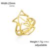 My Shape Punk Hollow Wolf Ring for Men Viking Fenrir Wolf Stainless Steel Adjustable Animal Head Finger Rings Fashion Jewelry