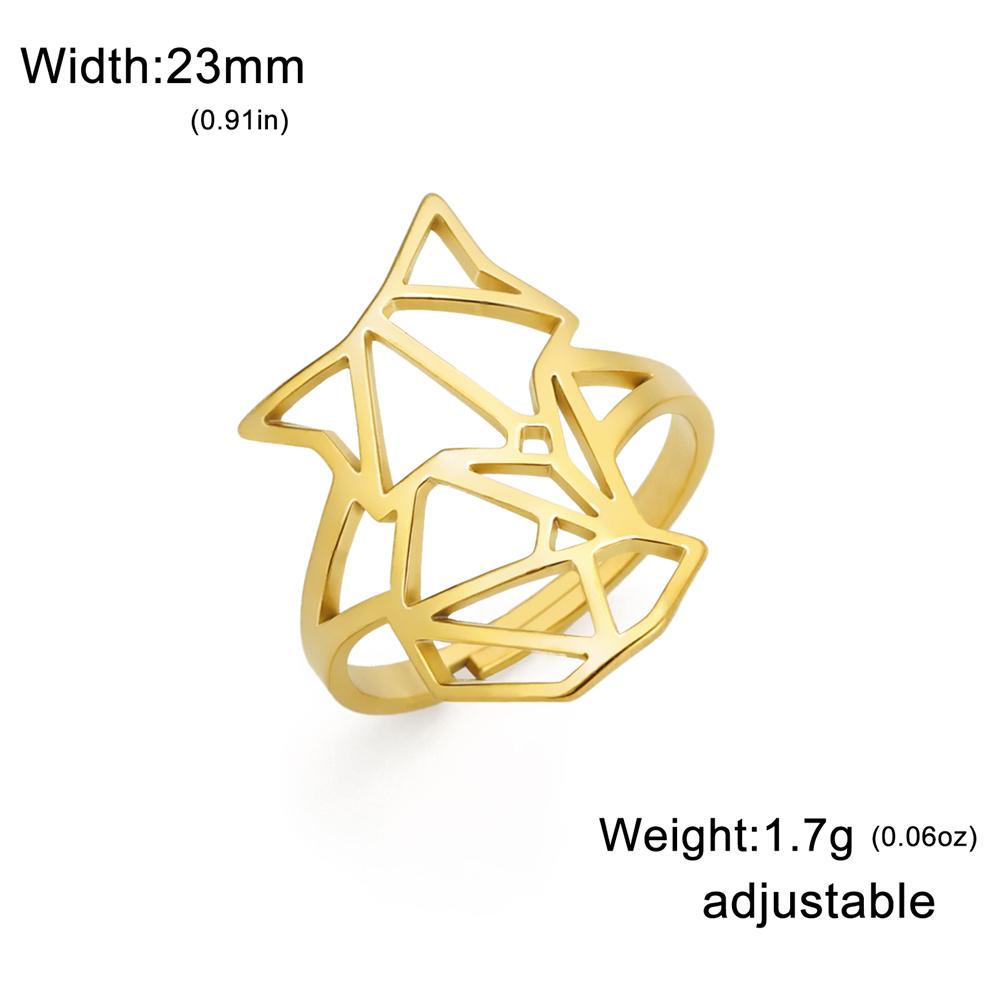 My Shape Punk Hollow Wolf Ring for Men Viking Fenrir Wolf Stainless Steel Adjustable Animal Head Finger Rings Fashion Jewelry