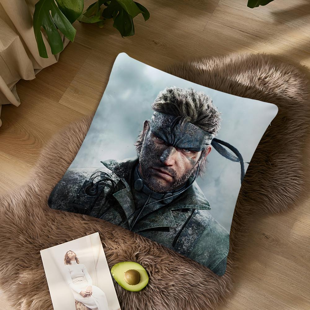 Game Metal Gear Solid Delta Eater Mgs Pillow Case Living Room Accent Couch Back Support Square Lounge Restful Nap Companio