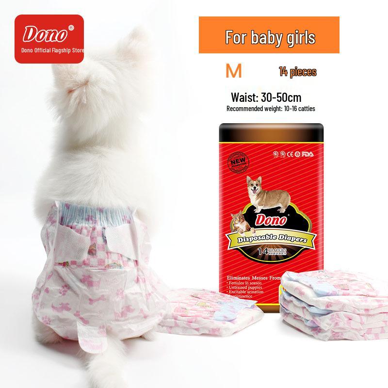 DONO Disposable Male Dog Diapers with Sanitary Napkins, Medium Size Pee Pads