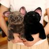 New 28cm Bulldog Plush Toy Realistic Stuffed Animals Black Grey Bulldog Plush Lifelike Pet Dog Soft Doll Gift