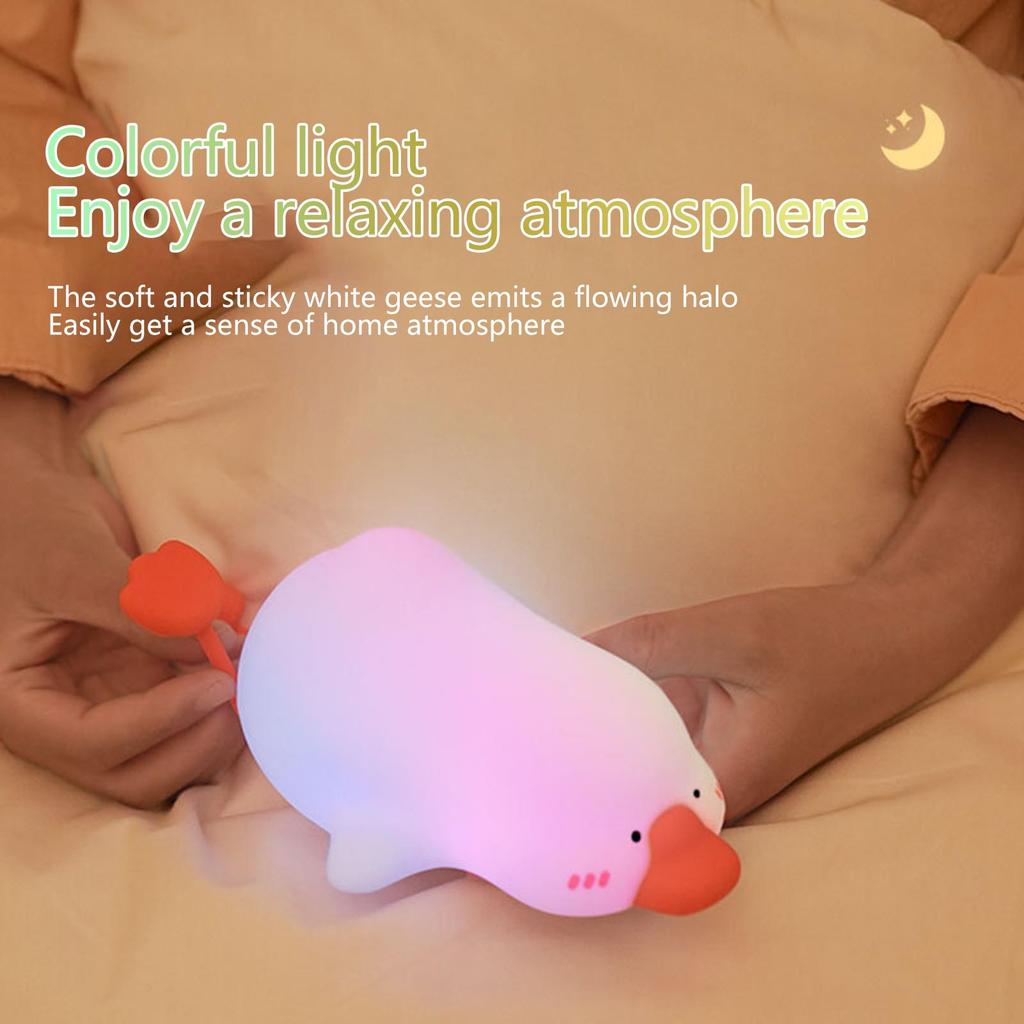 Cute Night Light Adorable Duck Shape With Soft Silicone Funny Night Lamp Dimmable And USB Rechargeable For Living Room Office