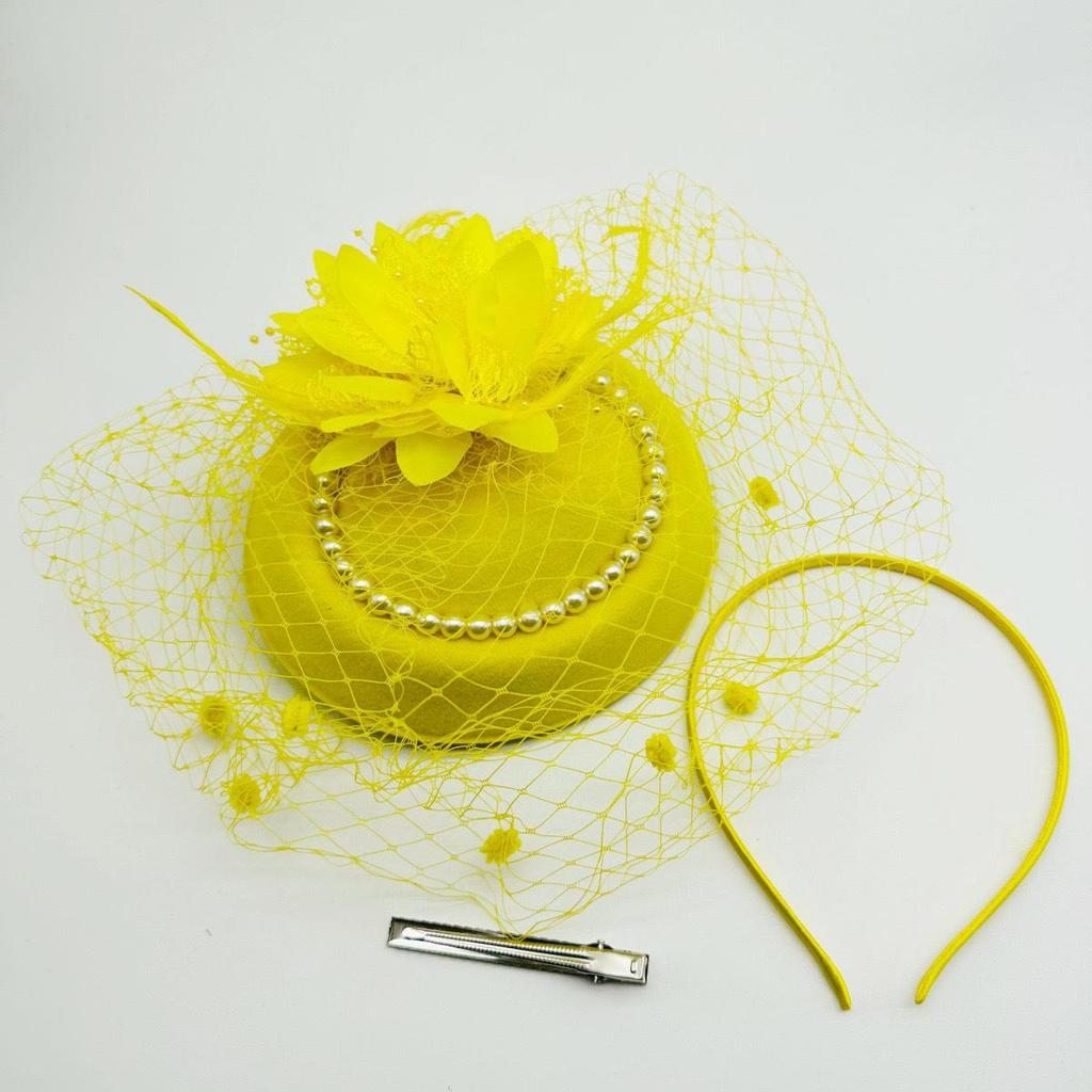 Pearl Cheongsam Hat Hair Ornament: Retro Shanghai Socialite & Bride Accessory