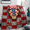 Kroatien Fußball Aufgedruckte Flanelldecke, weicher Überwurf für Schlafzimmer Sofa, waschbar, Fußballfan Artikel, tolles Geschenk.