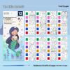 Portable Children's Watercolor Doodle and Coloring Book with Sticky Notes and Gouache