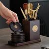 Black Ebony Wood Tea Coaster Set Heat Resistant Cup Mat Office Gongfu Ceremony Chinese Style Carved