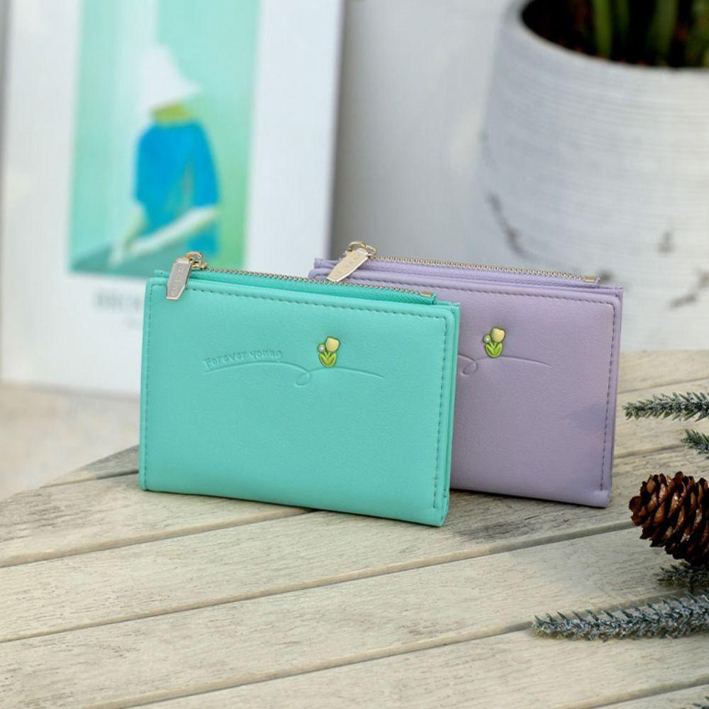 Короткий кошелек на молнии, кожаный держатель для карт, новый кошелек для монет, студент
