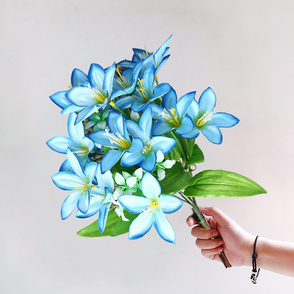 1 Bouquet Simulation Lily Flower Photography Props Plastic Artificial Flower Wedding Home Decoration Living Room Desktop Decor