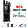 Walkie Talkie Baofeng UV-32 GPS 10W Bluetooth Wireless Programming Copy Frequency Air Band Long Range Type-C Two Way Ham Radio
