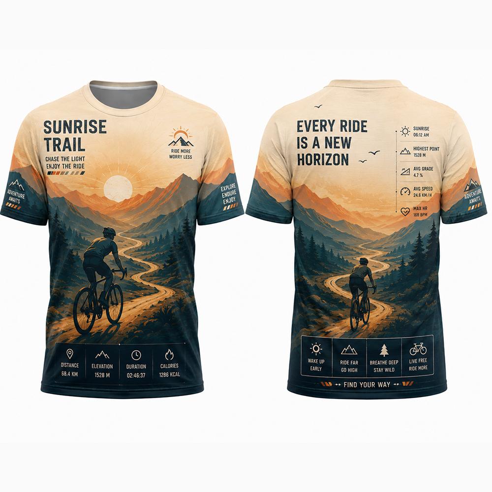 T-shirt Estiva da Uomo con Stampa 3D Girocollo Abbigliamento per Ciclismo all'Aperto