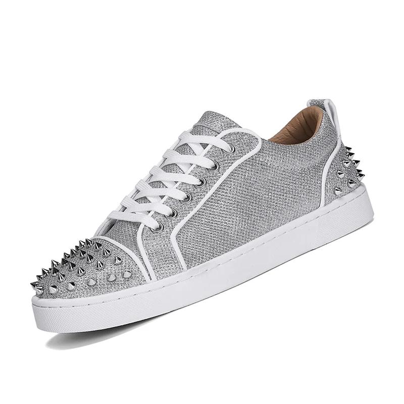 New Men's Casual Shoes Comfortable Soft Punk Style Board Shoes Fashion Nail Anti Slip Wear Resistant Personalized Sneakers