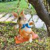 Cute Swing Rabbit Ornament Cartoon Miniatures Figurine Garden Decor Animal Sculpture  Home