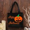 Reusable Shopping Tote Halloween Candy Bag, Non-woven Fabric Trick or Treat Bag with Pumpkin Goodie Ghost Patterns, Large Capacity Storage Basket for