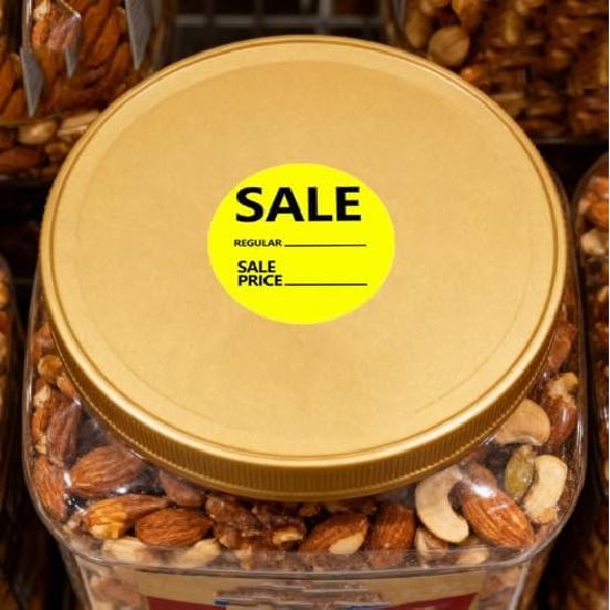 Regular Price Stickers,2 Inch Sale Price Sticker,Red Yellow Price Stickers for Retail Store,504 Pcs/Pack