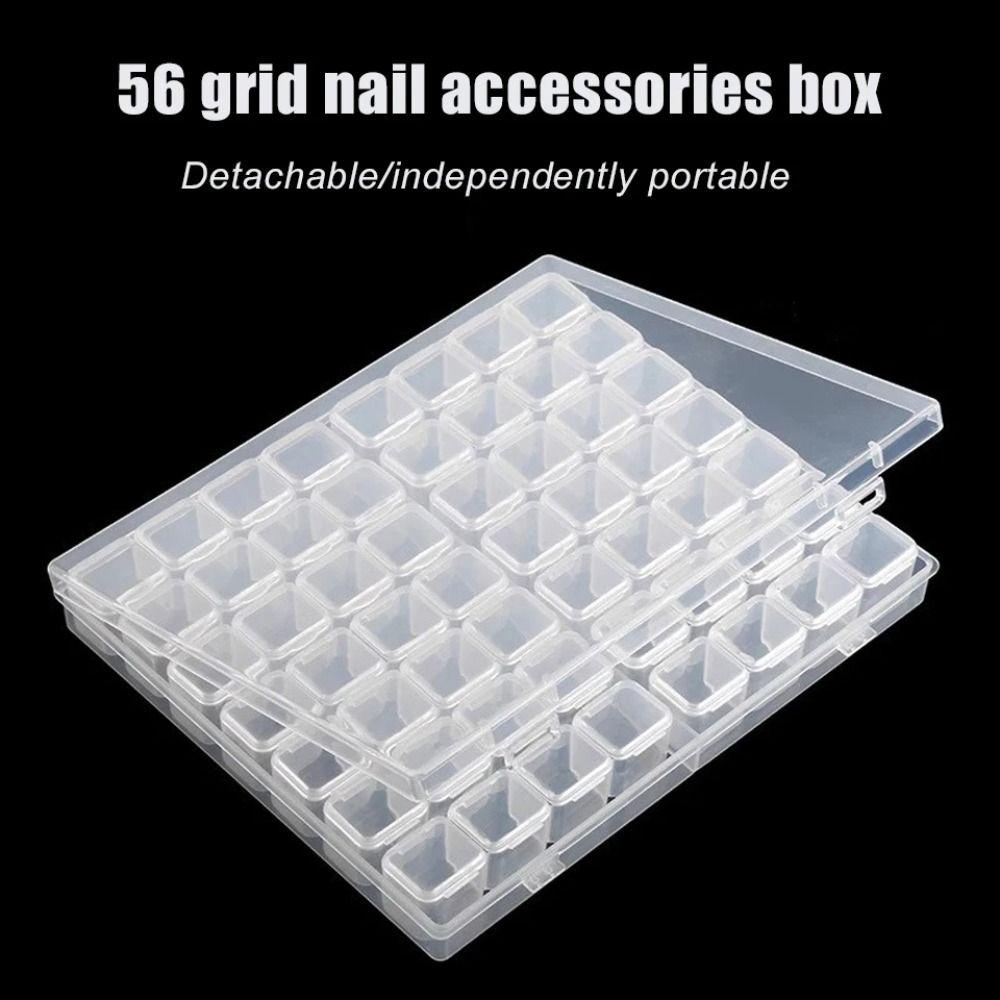 Transparent Adjustable Organizers 56 Grids Storage Desk Organizer New Jewelry Box Earring