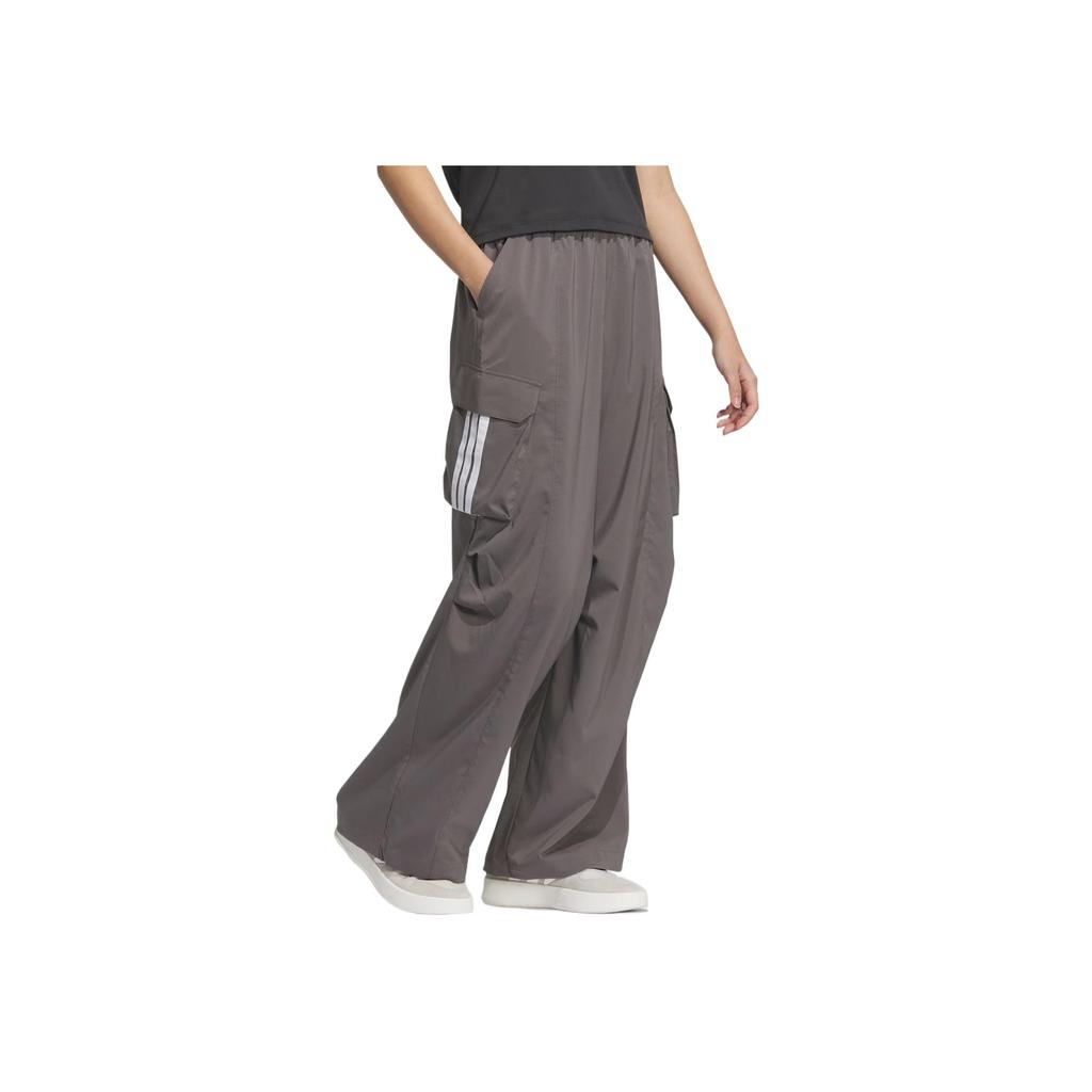 Adidas Value Range Tracksuit Bottoms Logo Multi-Pocket Loose Fit Sports Casual Pants Women Bottoms Charcoal-Gray JZ2333