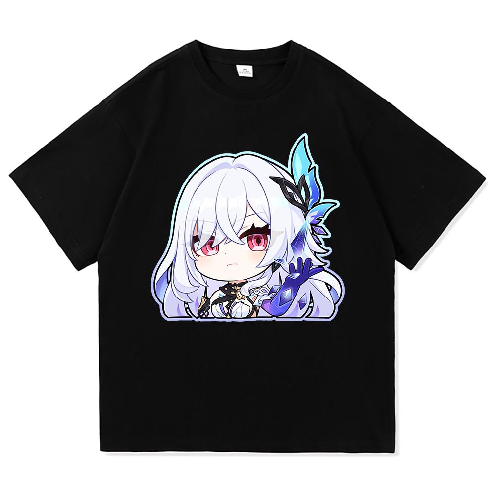 Genshin Impact Skirk T-Shirt Hot Fashion Männer/Frauen Ästhetisch Lustig Süß Grafik T-Shirt Hohe Qualität Lässig Baumwolle T-Shirts