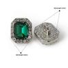 2Pcs Square Diamond Buttons Alloy Coloured  Hand-Sewn Buttons Spot Wholesale Diy Coat High-Grade Button Decorat