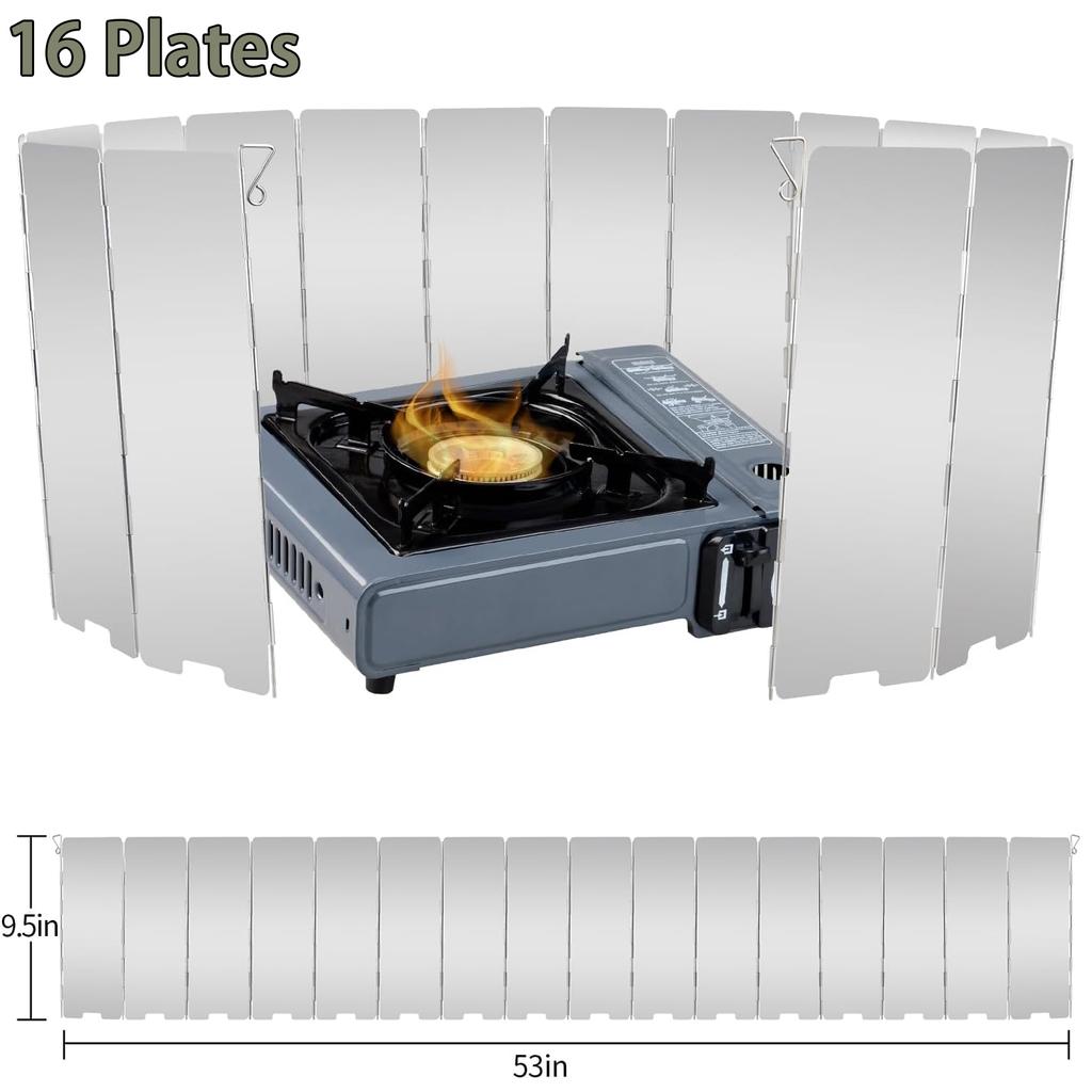 8/10/12/16 Plates Gas Stove Wind Shield Outdoor Camping Picnic Cooking Burner Windproof Screen Aluminum Alloy Wind Screen