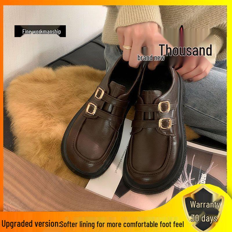 Soft Girl Women's British Style Leather Loafers - 2025 Spring/Summer Versatile Single Shoes for Skirts