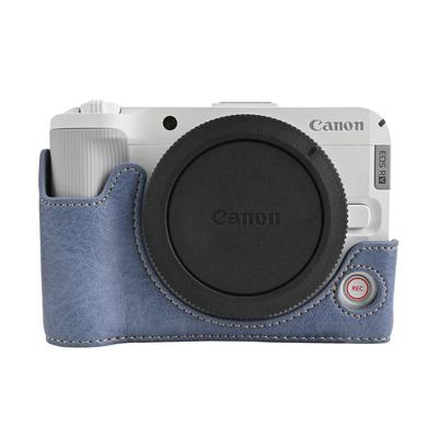 R50V PU Leather Camera Half Case for Canon EOS R50V Battery Opening Bottom Cover With Strap