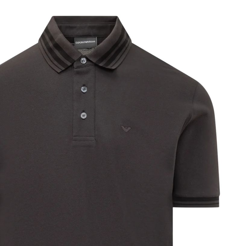 Emporio Armani Ss25 Logo Embroidered Cotton Short Sleeve Polo Shirt Men polo shirts Dark-Green EM000859-AF12955-U8168