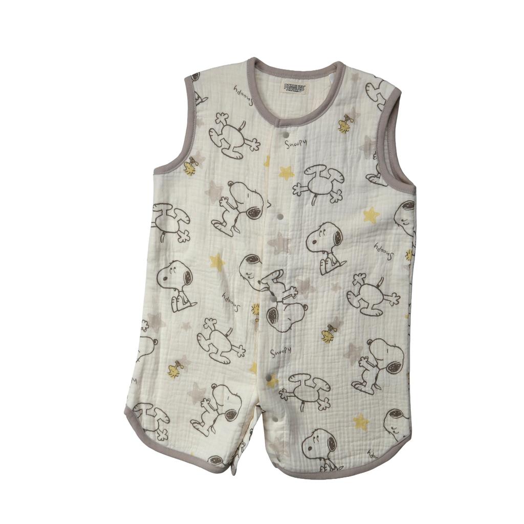 Takihyo Snoopy Baby Vest Long Muslin 215155640 Sleeper, 2-Way Vest, 6-Layer Gauze, Off-White,
