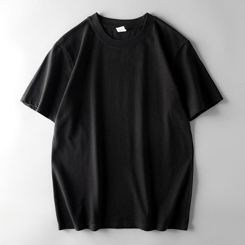 Export Export Tail Order T-Shirt Men s Short Sleeve Summer Pure Cotton American Heavy Weight Original Order Cut Label Half-Sleeve T-shirt Tops Black XL