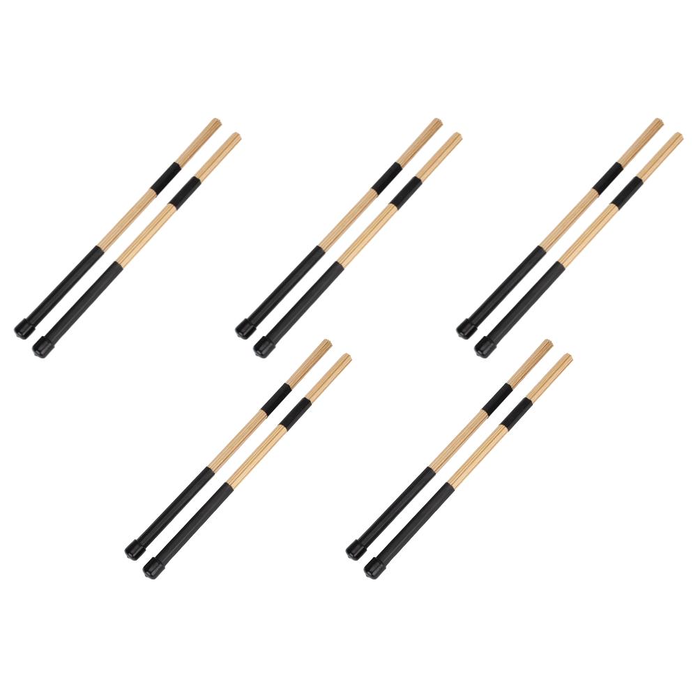1-5Pairs 40cm Jazz Drum Brushes High Quality Bamboo Black drum Brushes Percussion Drum Stick Replacement Kit Accessories