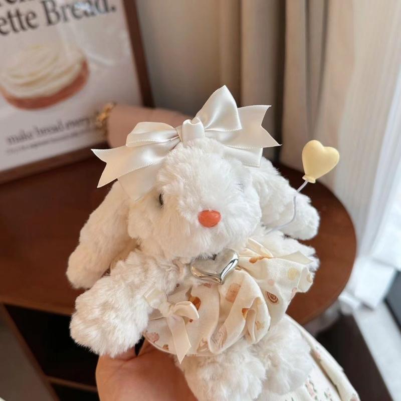 Kawaii Flauschiger Hase Schlüsselanhänger Cartoon Hase Puppe Anhänger Weicher Tier Schlüsselanhänger Niedliche Rucksack Dekoration Zubehör Geschenke