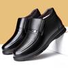 Men's Genuine Leather Warm Winter Cotton Shoes for Middle-Aged & Elderly