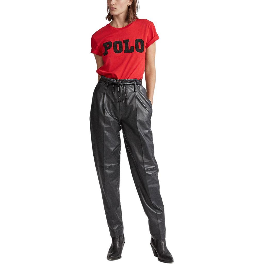 Polo Ralph Lauren Oversized Beaded Letter Crew Neck Short Sleeve T-Shirt Women Tops 211763498-003