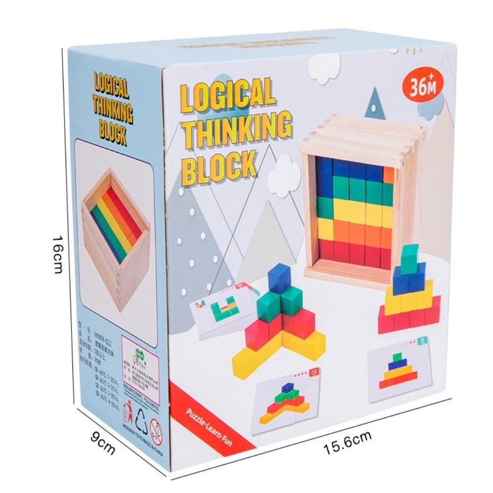 A Box Poratable Wooden Puzzle Creative Three-Dimensional Toy Cube Block Toy  Educational Use