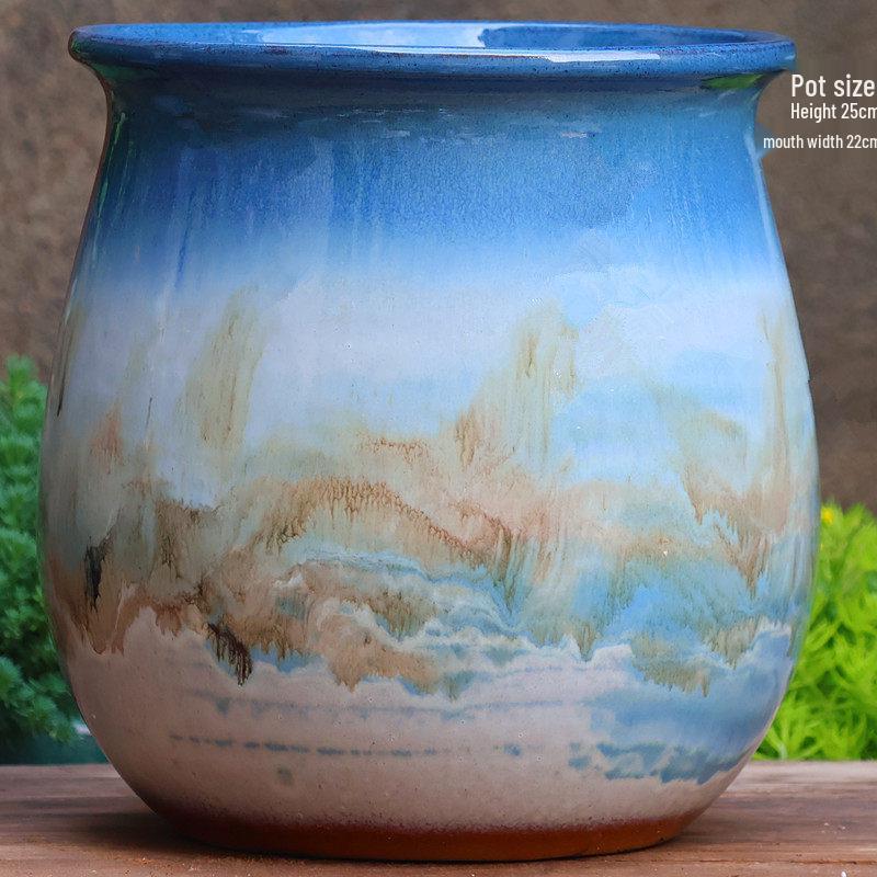 Extra Large Ceramic Pottery Flower Pot for Indoor Green Plants, Coarse Pot Ideal for Monstera and Other Large Plants
