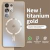 For Magsafe Glass Lens Frosted Magnetic Phone Case For Samsung Galaxy S24 S25 Ultra S23 Plus Wireless Charging Protective Cover