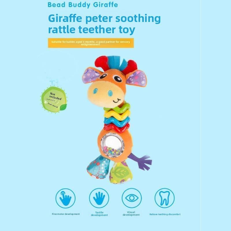 Baby Giraffe Plush Rattle Toy With Sound For Infant Development And Sensory Play