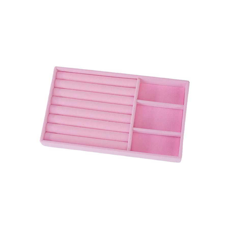 1PC, Flocking Jewelry Box Jewelry Tray, Color: Pink