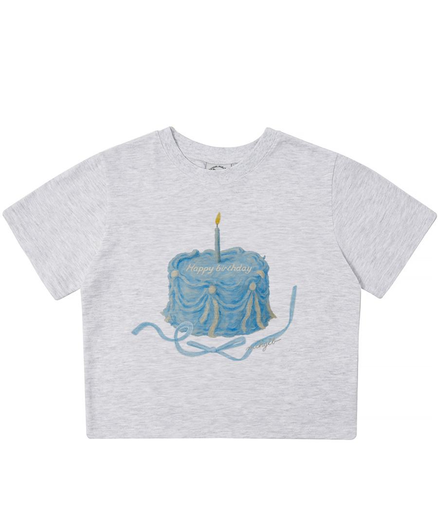 Match Glove Blue Cake Crop Top (Light Gray) Wh/Free