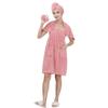 Women's Four-Piece Wearable Coral Fleece Bathrobe Set with Bath Skirt, Towel, Bandeau, and Sling