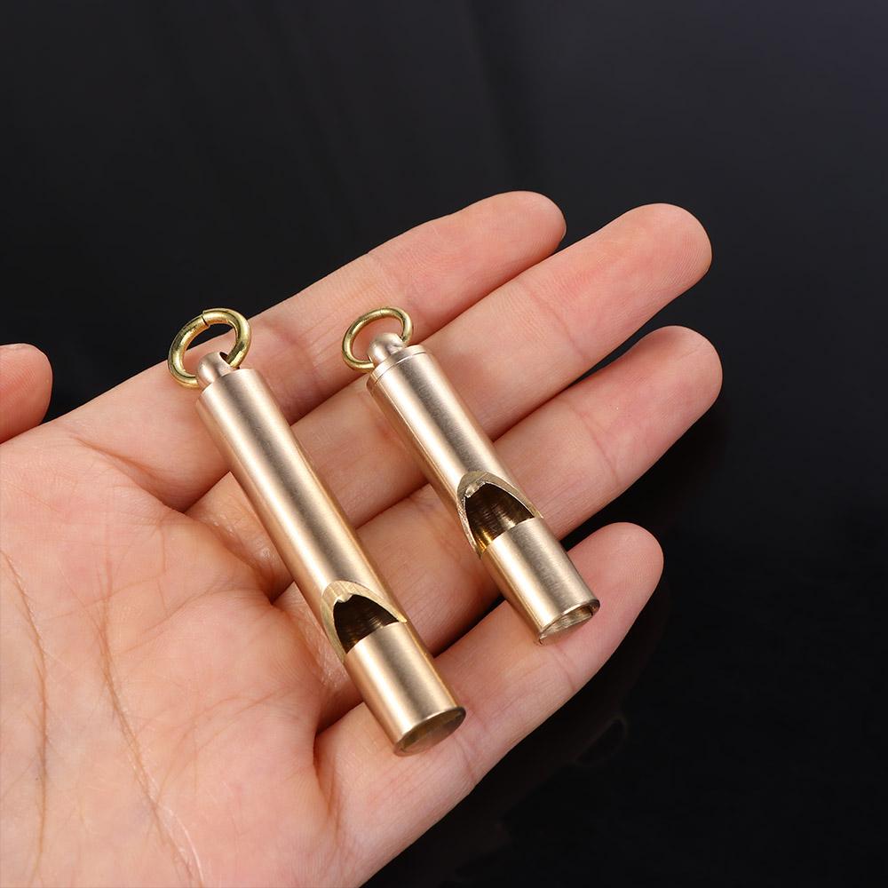 Referee Pocket Tools Pure Brass Pendant Survival EDC Whistle Keychain Brass Whistle Referee Whisle
